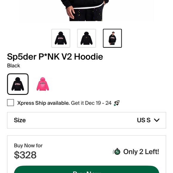 Black Spider Hoodie $340 Retail Small - Picture 4 of 4